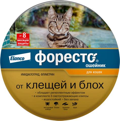 Ошейник Форесто для кошек купить, ошейник от клещей и блох для кошек ...