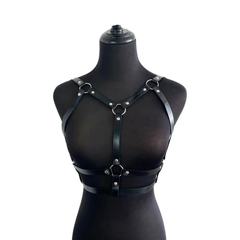 Ensemble Harnais En Cuir Bdsm Pour Femmes Ceinture Lingerie Sexy Jarretelles Gothiques Rave B