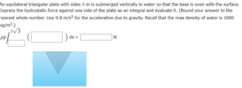 Solved An Equilateral Triangular Plate With Sides 4 M Is