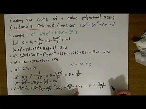 Cardano S Method For Solving Cubic Equations Examples Tessshebaylo