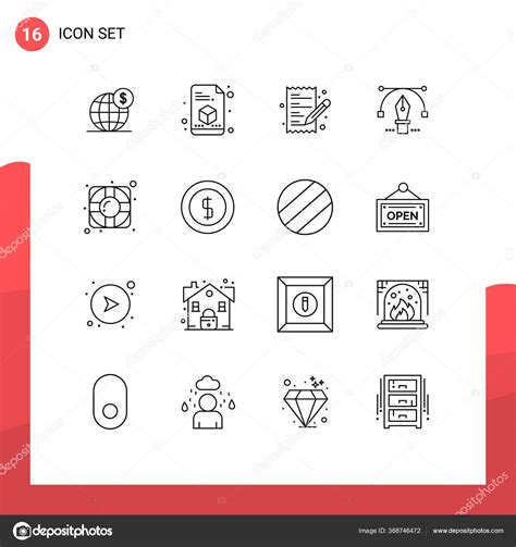 User Interface Outline Pack Modern Signs Symbols Lifesaver Education