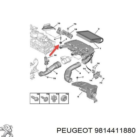 9814411880 Peugeot/Citroen подушка корпуса воздушного фильтра