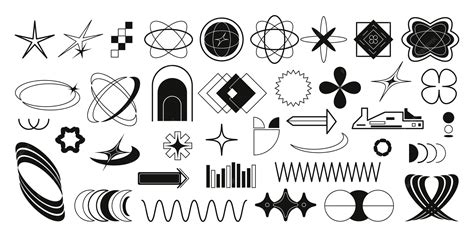 Premium Vector Y2k Retro Futuristic Elements And Abstract Brutalism
