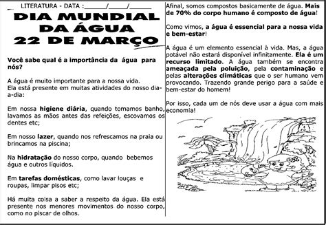 Um Texto Sobre A Importância Da Água - Texto - A Importância Da Água Para Nós