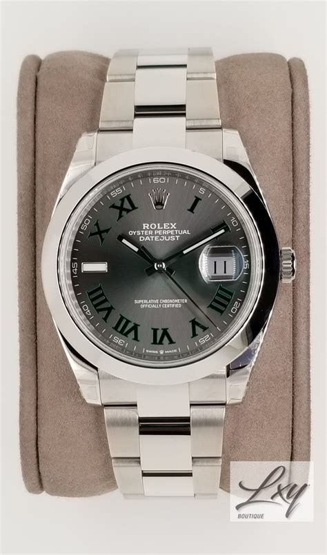 Rolex Datejust Mm Ref Wimbledon Slate Dial Oyster Band Lxy