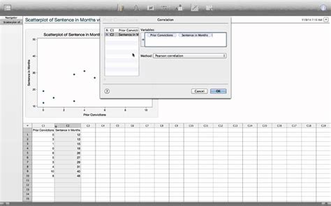 Correlation And Regression In Minitab Express Mac Youtube