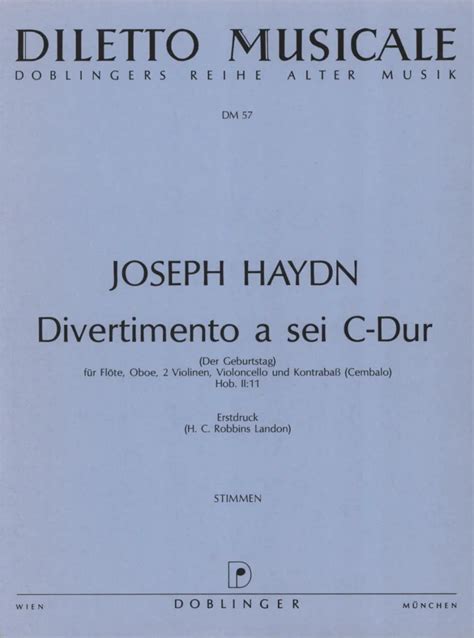 Divertimento A Sei C Dur Hob II 11 Von Joseph Haydn Im Stretta Noten