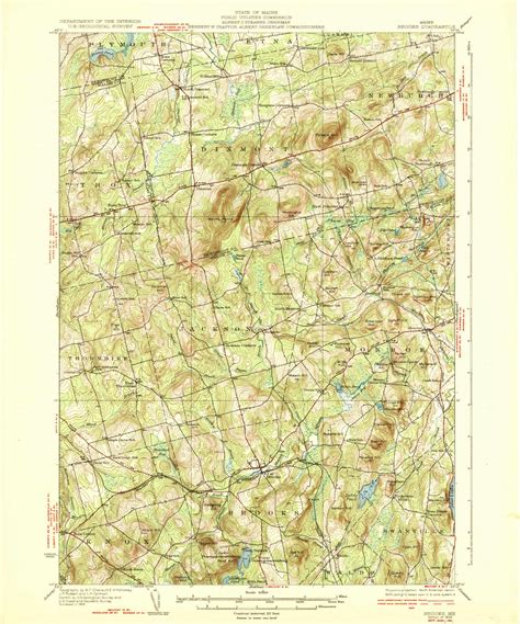 Brooks Maine 1932 1932 USGS Old Topo Map Reprint 15x15 ME Quad