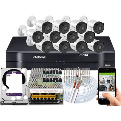 Kit Cftv 12 Câmeras Intelbras 3230b Full Hd 1080p 2tb Purple Submarino