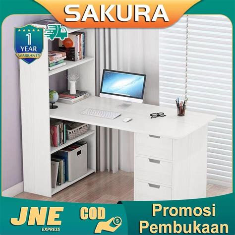 Jual JNE JNT Weyon Sakura Meja Komputer Meja Belajar Rak Buku Meja