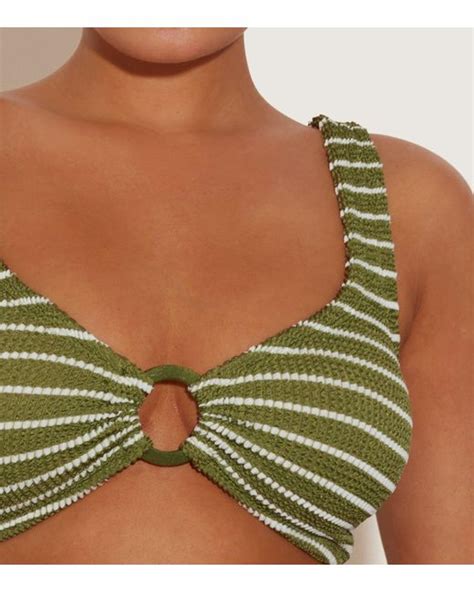 Hunza G Nadine Bikini With Tonal Hoops In Green Lyst