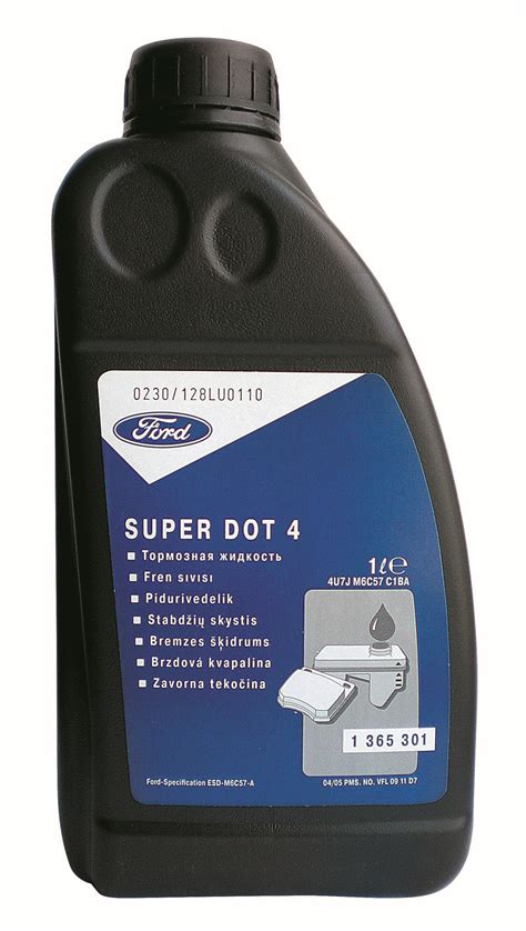 Жидкость тормозная dot 4, "Brake Fluid SUPER", 1л 1365301 Ford купить в ...