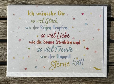 Klappkarte: "Ich wünsche Dir so viel Glück, wie der Regen Tropfen, so