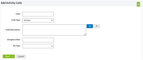 customize activity codes