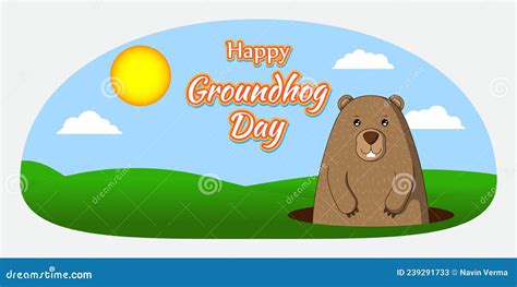 Vector Illustration Concept Of Happy Groundhog Day Stock Illustration