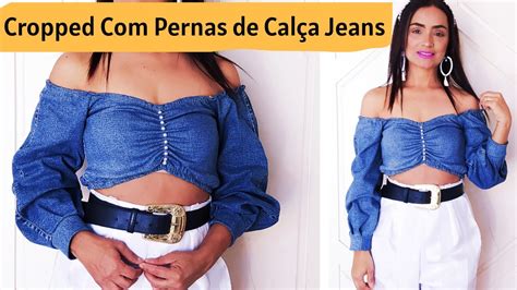 Como Fazer Cropped Pernas de Calça Jeans SUZAMUSA YouTube