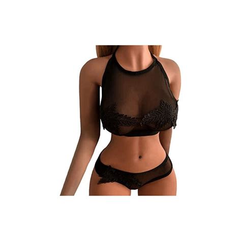 LDadgf Set Di Lingerie Sexy In Pizzo Con Reggiseno E Mutandine 2 Pezzi Da Donna Intimo In