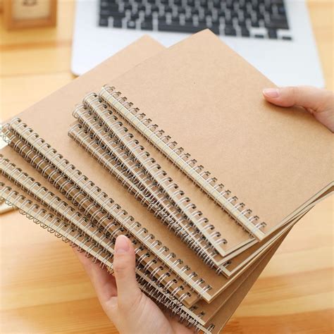 Khaki Kraft Paper Notebook A A Lattice Square Grid Blank Student