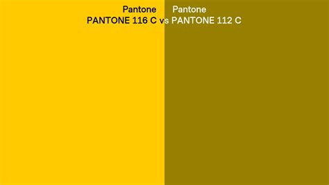 Pantone 116 C Vs Pantone 112 C Side By Side Comparison