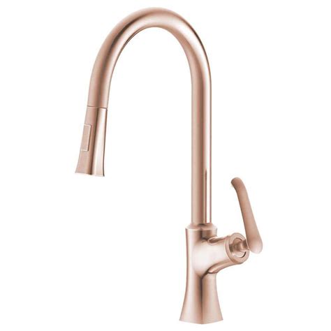 Homlux Single Handle Pull Down Sprayer Kitchen Faucet With High Arc Spout In Rose Gold