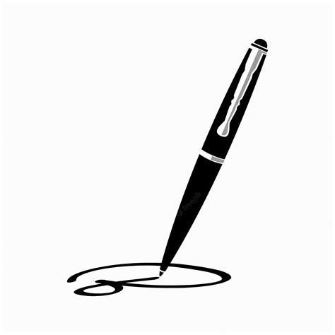 Premium Vector | Black ballpoint pen logo design inspiration