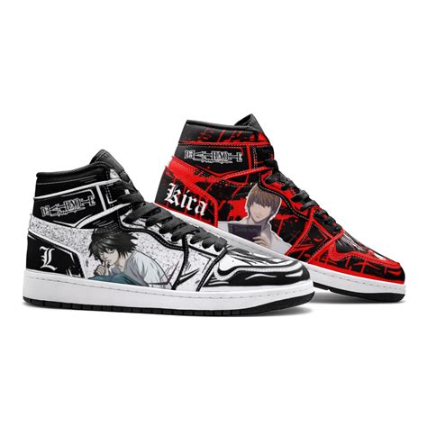 Yagami Light Kira And L Lawliet Desu Mid 1 Basketball Shoes Animebape