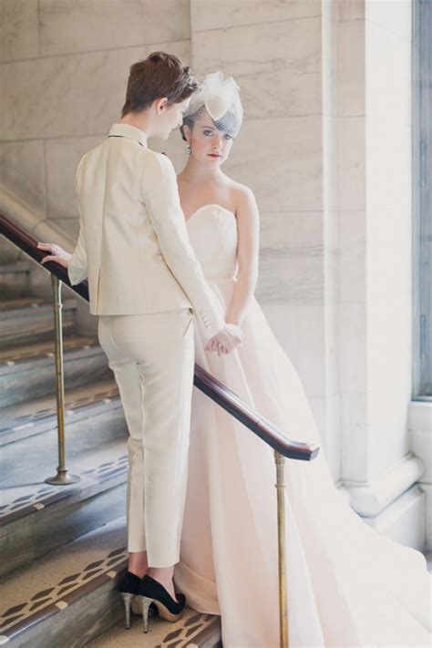 Refined Same Sex Winter Wedding In New York Public Library Weddingomania