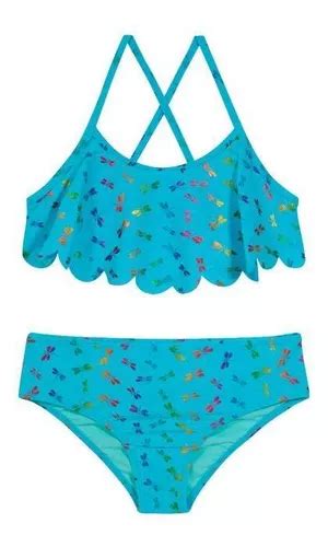 Niña Bikini H o Wear Uv Vuelos Folia Turquesa Cuotas sin interés