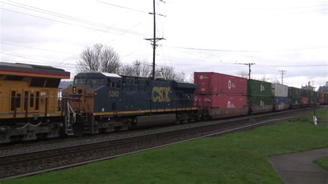 Up With Csx Lead An Stack Train Old Town Tacoma Wa W Canon