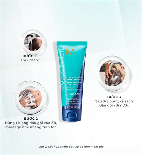 Moroccanoil Blonde Perfecting Purple Shampoo Dầu gội ánh tím khử sắc tố vàng