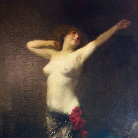 Edouard Francois Zier The Dance Th Century Large Antique Nude Oil Painting On Canvas Signed
