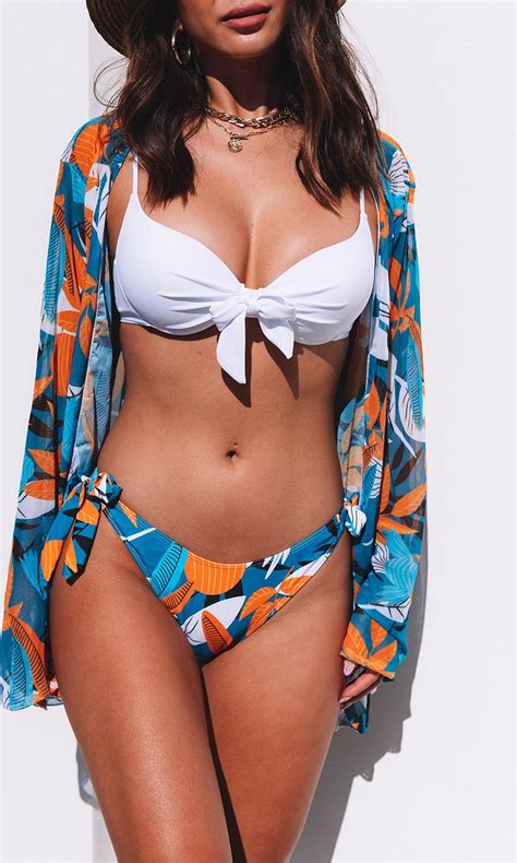 Bikini Delig Tropische Print Wit Beauty Maat S Bol