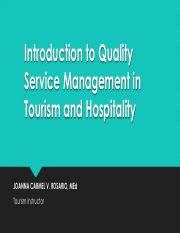 Understanding Quality Service Management In Tourism Hospitality