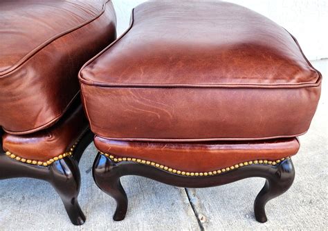 Leather Lounge Chair And Ottoman By Henredon For Sale At 1stdibs