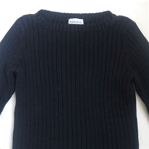 Vintage | Sweaters | Vintage Esperanto Black Ribbed Sweater | Poshmark