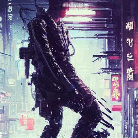 A Beautiful Ukiyo Painting Of Full Body Cyberpunk Stable Diffusion