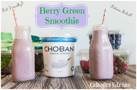 Chobani Smoothie Week – Berry Green Smoothie Recipe | Caleigh's Kitchen