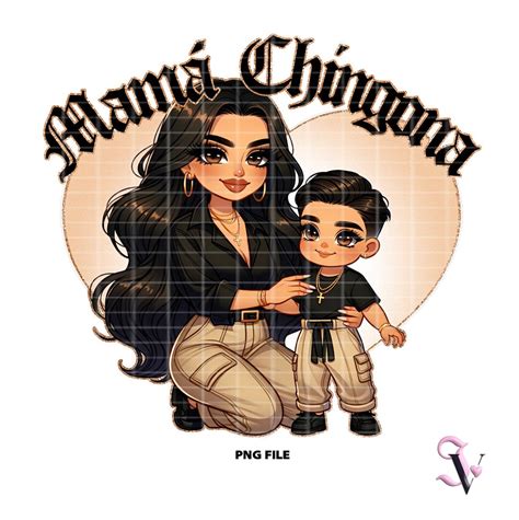 Mama Chingona Chicana Mom Chibi Style Latina Mother S Day Shirt Png For Dtf Iron On Print