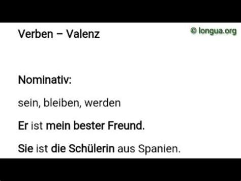 A A B B C Bungen Verben Valenz Nominativ Akkusativ