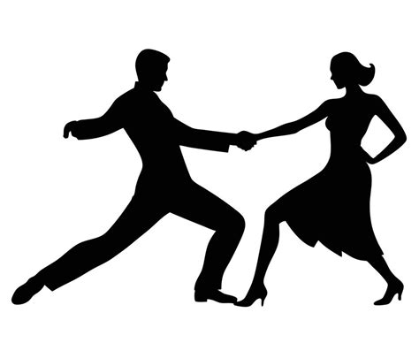Romantic Couple Dancing silhouette, white background 46959149 Vector ...