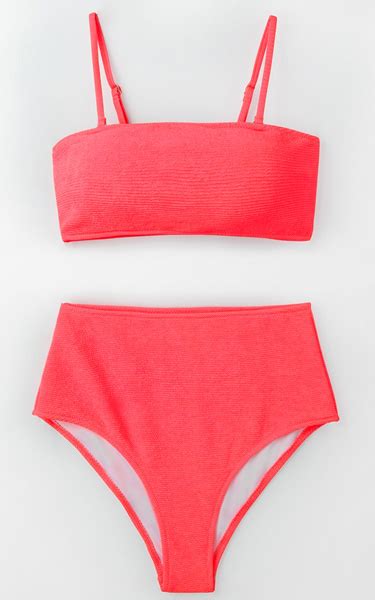 Neon Pink High Waisted Bikini Bestfashionhq