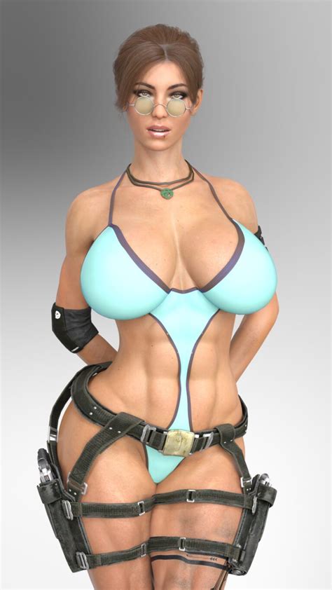 Tomb Raider Free Sex Art Brown Eyes Swimsuit Wide Hips Braid Female Focus Valorant Porn