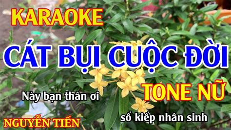 Karaoke Cát Bụi Cuộc Đời Tone Nữ Nhạc Sống Nguyễn Tiến YouTube