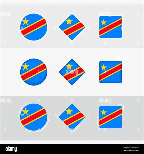 Dr Congo Flag Icons Set Vector Flag Of Dr Congo Three Versions Of