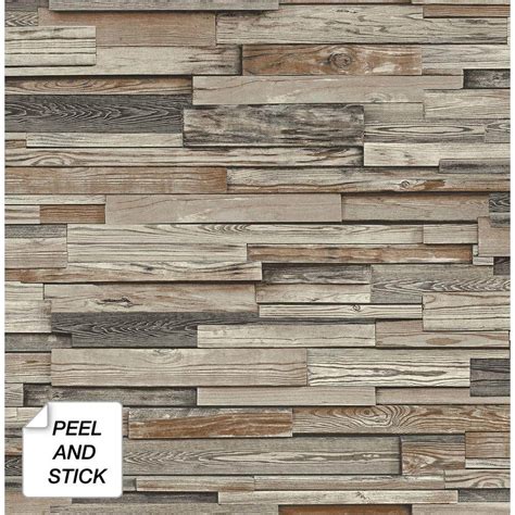 NextWall Reclaimed Wood Plank Vinyl Peel & Stick Wallpaper Roll (Covers 30.75 Sq. Ft.) NW32601 ...