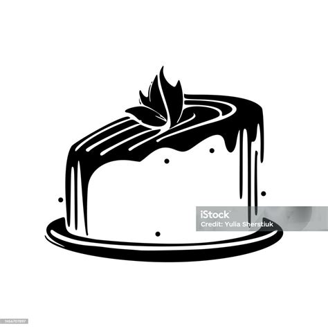 logo kue hitam putih  menarik bagus  cetakan ilustrasi stok