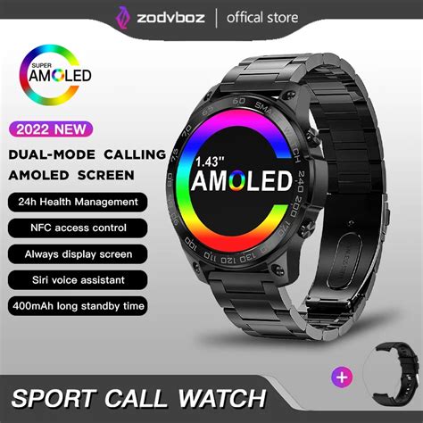 Zodvboz Nfc 스마트 워치 남자 Amoled 스크린 혈액 산소 모니터 긴 대기 맞춤형 다이얼 응답 방수 Smartwatch 2022 Aliexpress