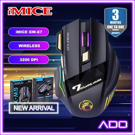 iMICE GW-X7 RGB Rechargeable Wireless Gaming PC Mouse Ergonomic Silent ...