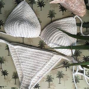 SALE Bohemian Crochet Bikini Set Simple Basics 100 Cotton Etsy