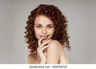 Adorable Woman Curly Hair Naked Shoulders Stock Photo 1529576576 Shutterstock